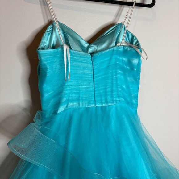 Mac Duggal Y2K Aqua formal ball gown 61405H - Picture 4 of 6